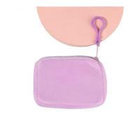 Porte-monnaie en peluche solide pour femme - Joli portefeuille pour carte d'identité - Porte-clés minimaliste pour femme, violet, 2 pièces