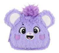 Porte Monnaie en Peluche Violet avec Zip pour Fille 10x10x3cm