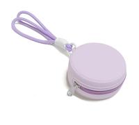 Porte-monnaie en silicone avec cordon, sac de rangement multifonctionnel portable étanche en silicone, petit sac de rangement pour câble de données avec corde, violet, Mignon