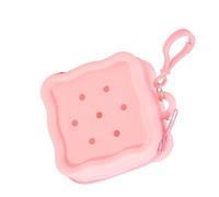 Porte-monnaie en silicone souple avec fermeture éclair - Joli design de trou de dessin animé - Portefeuille miniature pour enfants - Pochettes de rangement pour Ki, Fuchsia, 8x8cm/3.15x3.15inches