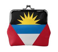 Porte-Monnaie en Similicuir à l'effigie du Drapeau d'Antigua-et-Barbuda, avec Fermoir Baiser, Portefeuille Fonctionnel à Double Fermoir, Cadeau Original pour Un Anniversaire.