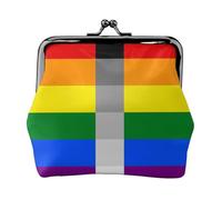 Porte-Monnaie en Similicuir Arc-en-Ciel à Motif Drapeau LGBT pour Femmes, avec Fermoir Baiser, Double Fermoir, idéal comme Cadeau d'anniversaire Original.