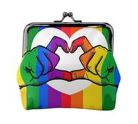 Porte-Monnaie en Similicuir aux Couleurs de l'arc-en-Ciel pour Femme, avec Fermoir Baiser, Portefeuille Fonctionnel à Double Fermoir, Cadeau Original pour Un Anniversaire