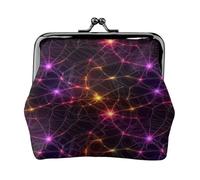 Porte-Monnaie en Similicuir coloré avec Motif Toile d'araignée néon, idéal pour Halloween. Fermoir à Baiser, Portefeuille Fonctionnel à Double Boucle. Idée Cadeau Originale pour Un Anniversaire.