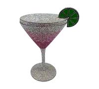 Porte-monnaie en strass, pochette en forme de gobelet, compact et élégant, accent créatif, élégant, transport, léger, portable, sac à main en pour femme, style tendance, fête, 20,5 x 15,2 x