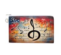 Porte-monnaie en toile avec fermeture éclair - Motif astronaute planétaire - Pour homme et femme, Art de la musique américaine, Taille unique, Petit porte-monnaie