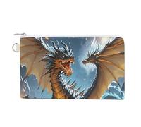 Porte-monnaie en toile avec fermeture éclair Motif Père Noël, Dragons Fire and Ice, Taille unique, Fleurs et animaux