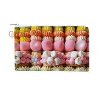 Porte-monnaie en toile avec motif créatif pour femme - Petit portefeuille fin avec fermeture éclair - Porte-clés mignon - Petite pochette à fermeture éclair, Bonbons et guimauves, Taille unique, Motif
