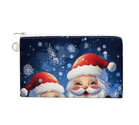 Porte-monnaie en toile coloré libellule pour femme - Portefeuille fin avec fermeture éclair - Porte-clés mignon - Petite pochette à fermeture éclair, Père Noël super mignon, Taille unique, Motif :