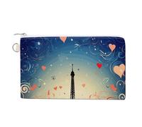 Porte-monnaie en toile Golden Retriever et fleurs pour femme - Petit portefeuille fin avec fermeture éclair et porte-clés - Joli porte-monnaie - Petite pochette à fermeture éclair, Motif Paris, Taille