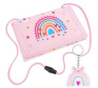 Porte Monnaie Enfant, Tri-Pli Portefeuille pour Enfant et Filles avec Porte-Clés, Porte Mon-naie Tour de Cou Fille, Porte-Monnaie, Regali di Compleanno per Ragazze (Arc-en-Ciel)