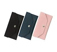 Porte-monnaie Enveloppe en Pu, Lot de 3, Style Simple pour Voyage