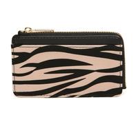 Porte-monnaie et cartes imprimé léopard ou zèbre - Portefeuille fin en cuir végétalien avec fermeture éclair - Sac à main de voyage compact 13 × 8 cm par Alice Wheeler, zébré, Taille unique