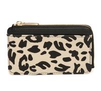 Porte-monnaie et cartes imprimé léopard ou zèbre - Portefeuille fin en cuir végétalien avec fermeture éclair - Sac à main de voyage compact 13 × 8 cm par Alice Wheeler, léopard, Taille unique