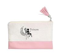 Porte Monnaie et Pochette Rose Motif fee Black Personnalisable