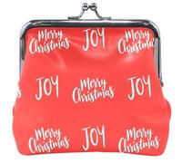 Porte-monnaie et pochettes en cuir de dessin animé avec boucle mignonne, fermeture à baiser, porte-monnaie pour filles, porte-monnaie festif, joyeux Noël, 11,5 cm x 10,5 cm