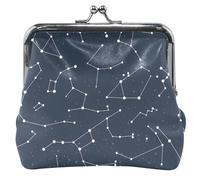 Porte-monnaie et pochettes en cuir personnalisables, motif constellations abstraites, baiser sombre, boucle de verrouillage, porte-monnaie pour pièces de monnaie, Constellations abstraites sombres