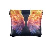 Porte-monnaie fantaisie ailes d'ange noires, portefeuille pour femme, petit portefeuille de monnaie pour femme, Fantasy Angel Wings Noir-3, 4.33x3.74In, Fantasy Angel Wings Noir-3
