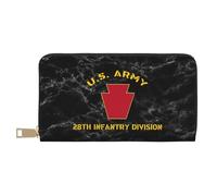 Porte Monnaie Femme 28E Division D'Infanterie De L'Armée Américaine Bourse Pochette Mignonne Cuir Portefeuille Vintage Fille Pochette pour Femme, Amoureux, Prof