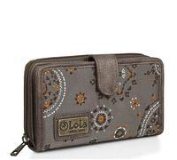 Lois Portefeuilles pour Femme Grand Portefeuille avec Fermeture Centrale et Fermeture éclair en Cuir synthétique 304416, Marron (304416), M