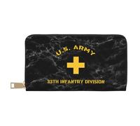 Porte Monnaie Femme 33E Division D'Infanterie De L'Armée Américaine Femme Pouch Bourse Mignonne Bourse Pochette Exquis Coin Purse Wallet pour Ami, Amoureux, Enfant