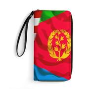 Porte Monnaie Femme Drapeau des États-Unis Et De L'Érythrée Porte-Feuille en Cuire Exquis Coin Purse Wallet Souple Fille Pochette pour Prof, Amoureux, Meilleur Cadeau