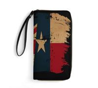 Porte Monnaie Femme Drapeau du Texas Et des États-Unis Fille Pochette Souple Femme Pouch Bourse Original Retro Coin Purse Wallet pour Homme, Amoureux, Fille