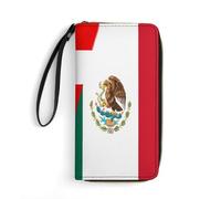 Porte Monnaie Femme Drapeau Moitié Portoricain, Moitié Mexicain Bourse Pochette Mignonne Femme Pouch Bourse Vintage Cuir Portefeuille pour Ami, Amoureux, Garcon
