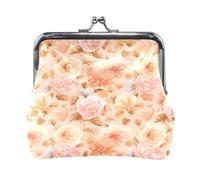 Porte-Monnaie Femme en Cuir PU avec Motif de Roses pêche en Forme de cœur, Petit Portefeuille à Fermoir Baiser, Pochette compacte personnalisée pour Argent, Cartes et pièces de Monnaie - Cadeau pou