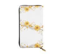 Porte Monnaie Femme Impression Chrysanthème en Banderole Coin Purse Wallet Élégant Porte-Feuille en Cuire De Nombreux Emplacements pour Cartes Bourse Pochette pour Meilleur Cadeau, Amoureux, Ami