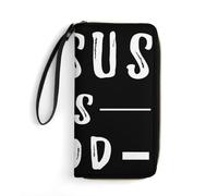 Porte Monnaie Femme Jésus Est Dieu Porte-Feuille en Cuire Imprimé Coin Purse Wallet Vintage Femme Pouch Bourse pour Fille, Amoureux, Enfant