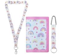 Porte Monnaie Fille, Portefeuille pour Enfants pour Filles Poche de Pièce à Fermeture Éclaire et Porte-Cartes, Rose Portefeuille Triple pour Enfants Cadeau de Noël d'anniversaire D'adolescent
