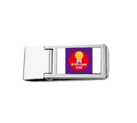 Porte-monnaie fin en acier inoxydable avec inscription « Life Game Luck »