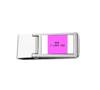 Porte-monnaie fin en acier inoxydable avec inscription Mum I Love You Faly