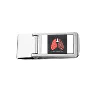 Porte-monnaie fin en acier inoxydable avec logo Lung Motif Journée mondiale contre le cancer