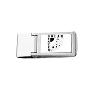 Porte-monnaie fin en acier inoxydable avec motif trajectoires planétaires locales