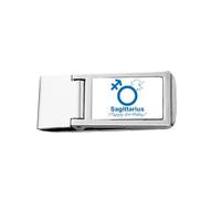 Porte-monnaie fin en acier inoxydable avec pince à billets en forme de constellation destinée à un anniversaire