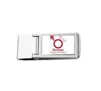 Porte-monnaie fin en acier inoxydable avec pince à billets Motif constellation destin