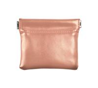 Porte-monnaie fin en cuir pour femme Couleur unie Saumon clair uni, Couleur unie saumon clair uni, 4.33x3.74In, Couleur unie saumon clair uni