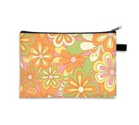 Porte Monnaie Fleurs Jaunes Petite Trousse Maquillage Trousse Maquillage Femme De Voyage pour Femme Portable Trousse De Maquillage Cosmétique Organiseur,Trousse De Toilette Fille