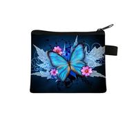 Porte Monnaie Fleurs Papillons Petite Trousse Maquillage Trousse Maquillage Femme De Voyage pour Femme Portable Trousse De Maquillage Cosmétique Organiseur,Trousse De Toilette Fille