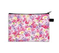 Porte Monnaie Fleurs Roses Petite Trousse Maquillage Trousse Maquillage Femme De Voyage pour Femme Portable Trousse De Maquillage Cosmétique Organiseur,Trousse De Toilette Fille