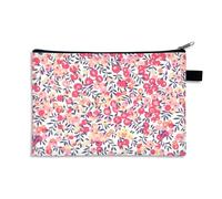 Porte Monnaie Fleurs Roses Petite Trousse Maquillage Trousse Maquillage Femme De Voyage pour Femme Portable Trousse De Maquillage Cosmétique Organiseur,Trousse De Toilette Fille