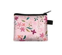 Porte Monnaie Fleurs Roses Petite Trousse Maquillage Trousse Maquillage Femme De Voyage pour Femme Portable Trousse De Maquillage Cosmétique Organiseur,Trousse De Toilette Fille