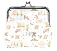 Porte-monnaie floral mignon en cuir avec verrou de baiser mignon animaux de la ferme blanc porte-monnaie porte-cartes, Animaux de la ferme mignons blancs, Classique