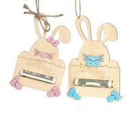 Porte-monnaie Forme de lapin en bois, idéal pour garnir un panier de Pâques