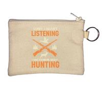 Porte-monnaie graphique « Sorry I Wasn't Listening I was Thinking About Hunting Duck and Deer » Beige