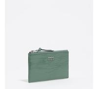 Porte-monnaie gravé crocodile vert pastel UN