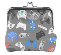 Porte-monnaie gris foncé avec télécommande personnalisée pour homme et femme en cuir avec serrure à baiser, Télécommande Gris foncé, OneSize