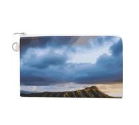 Porte-monnaie Hawaï Skyline avec tête de volcan en diamant avec porte-clés, joli porte-monnaie de voyage, portefeuille portable avec fermeture éclair pour homme et femme, style, taille unique, floral,